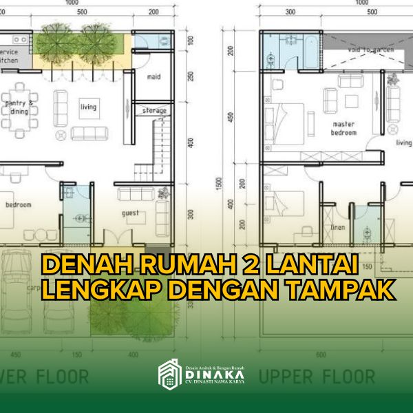 Denah Rumah 2 Lantai Lengkap dengan Tampak