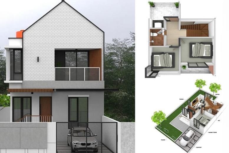 Desain Rumah Tingkat Berwarna Netral