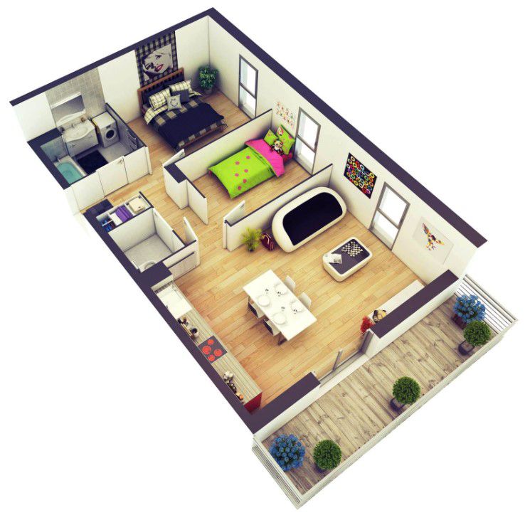 desain rumah 6x8 kamar 2