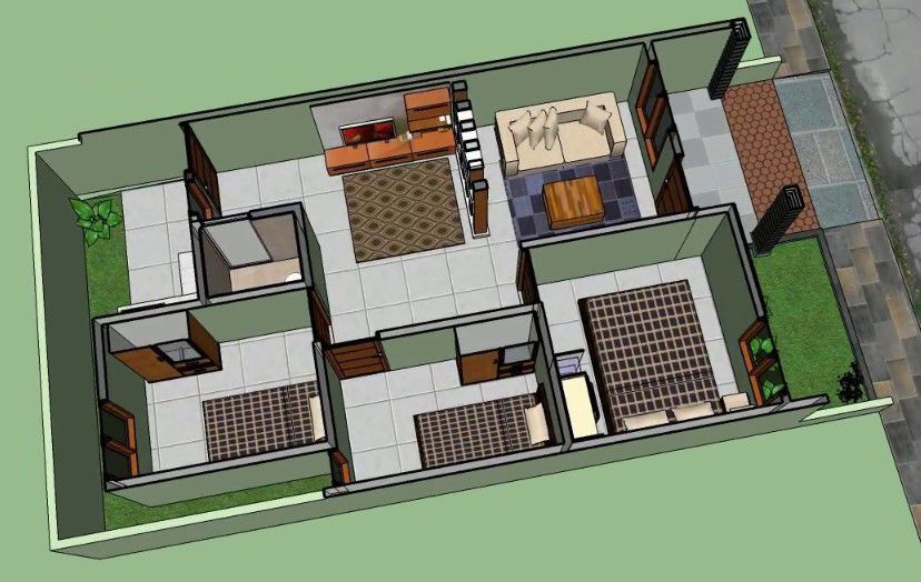 Rumah mujur 6x12 Sederhana 1 lantai