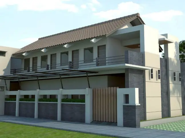 Desain Rumah Kost 2 Lantai Sederhana