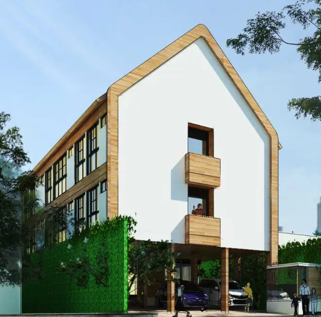 Desain Skandinavia rumah kost 2 lantai mewah skandinavian
