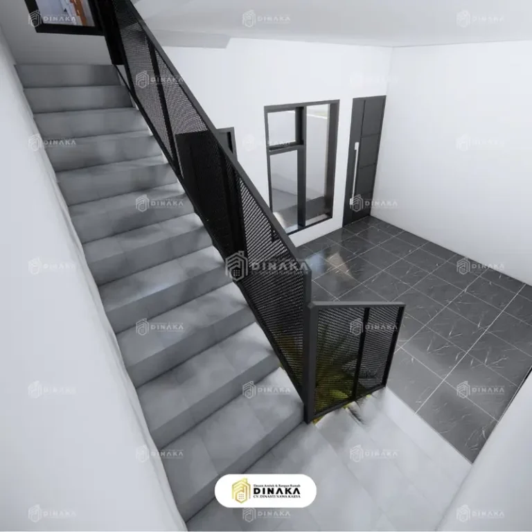 contoh tangga rumah gaya industrial