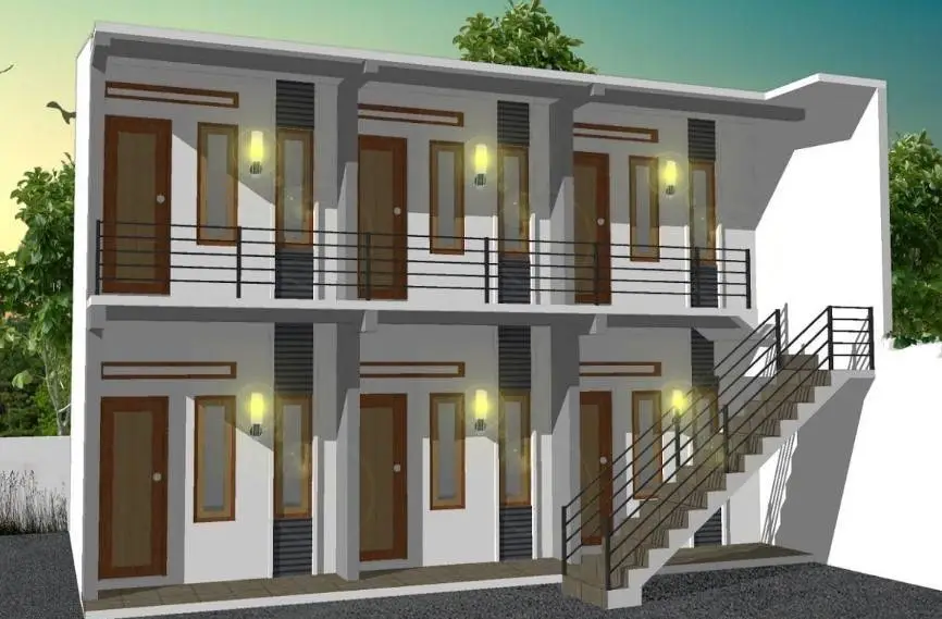 desain kost 2 lantai minimalis modern terbaru