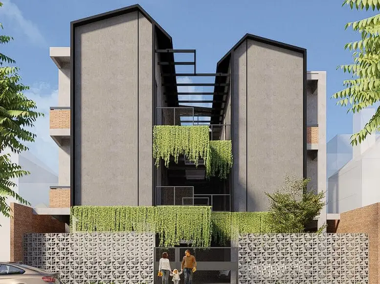 desain kost minimalis modern 3 lantai