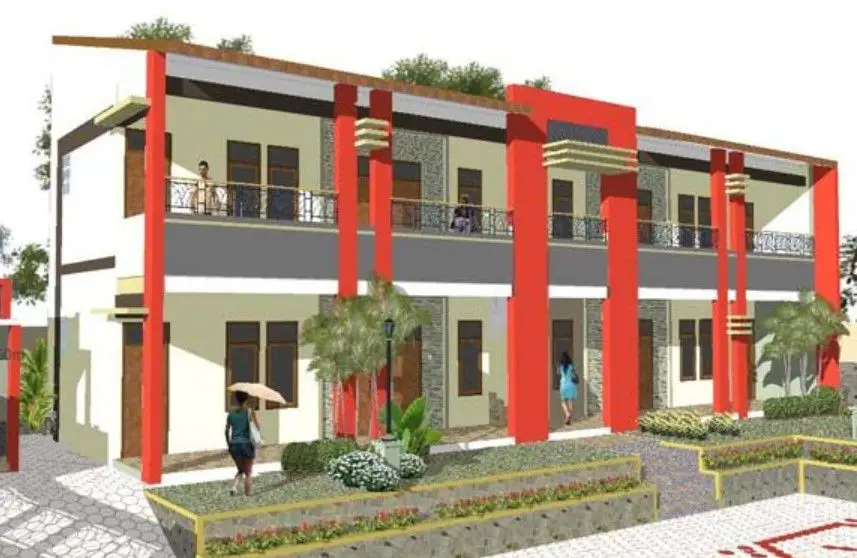 desain rumah kost 2 lantai terbaru