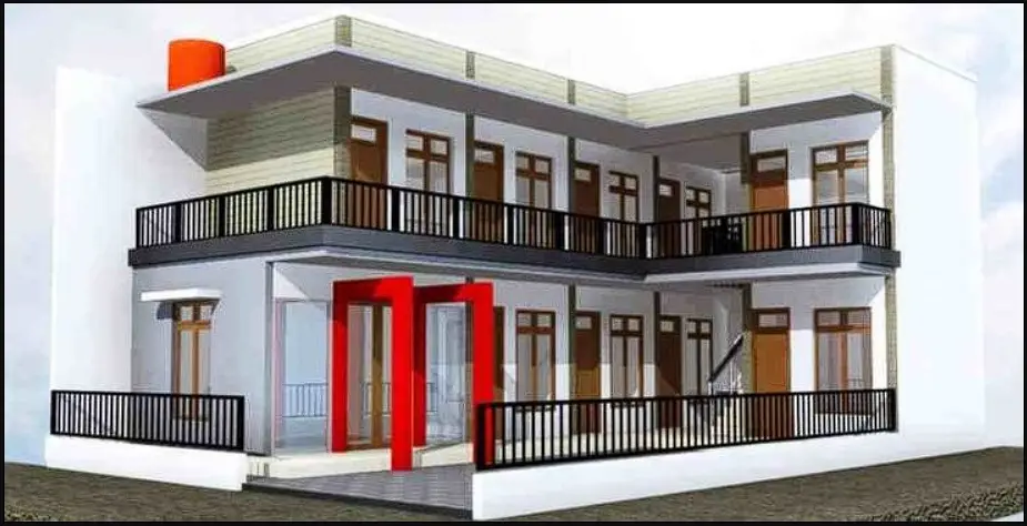 desain rumah kost minimalis 2 lantai dan biaya