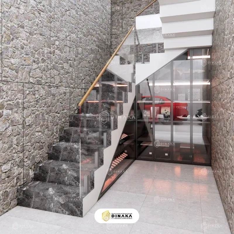 motif tangga minimalis batu alam
