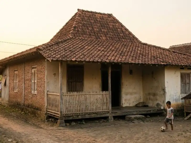 Rumah Semi-Tradisional 6×9 dengan Bata Ekspos