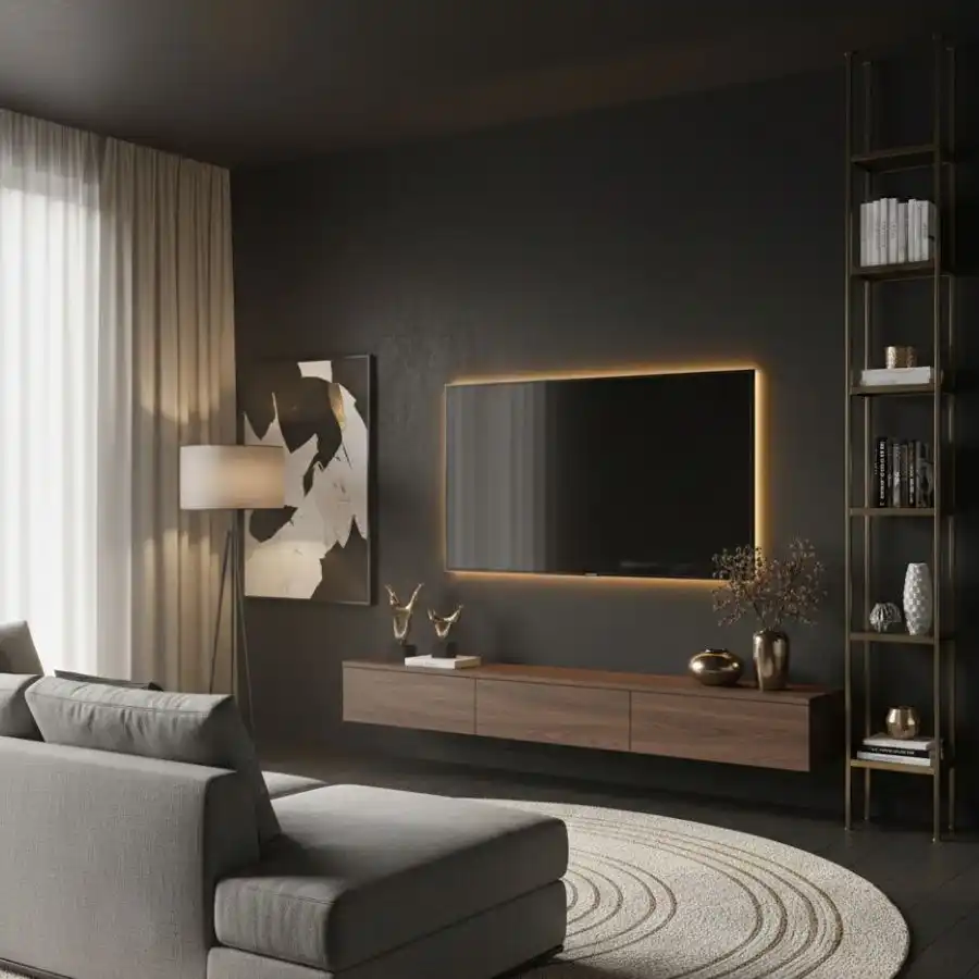 cat ruang tamu rumah minimalis Warna Hitam