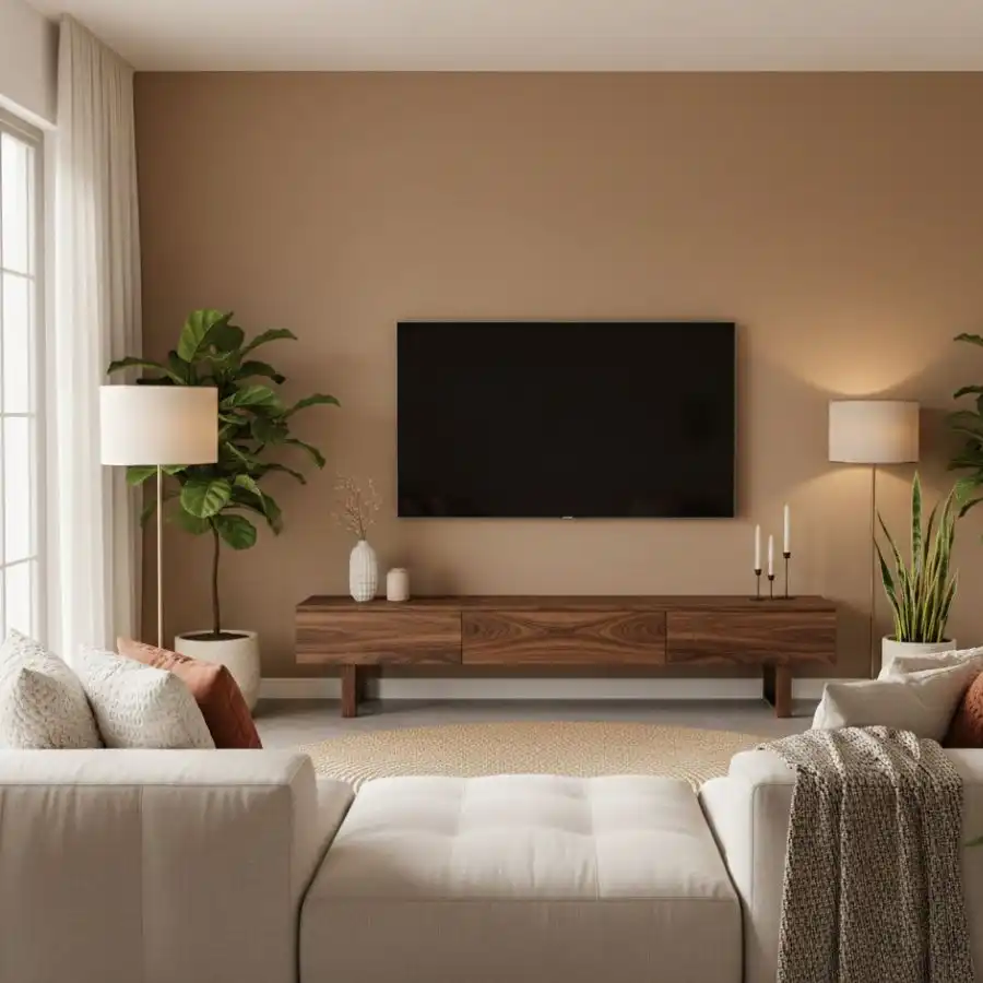 pemilihan warna cat ruang tamu Warna Cokelat Muda