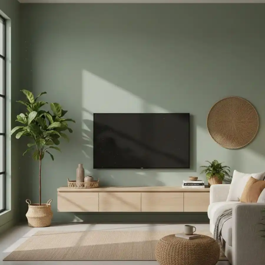 pemilihan warna cat ruang tamu Warna Hijau Sage