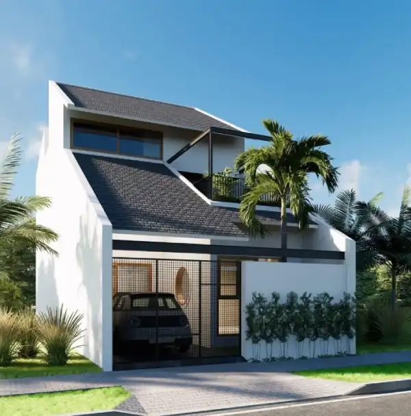 Desain Rumah Tingkat Belakang