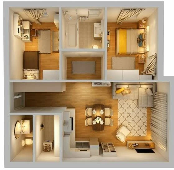 Konsep Dasar Denah Rumah Minimalis 2 Kamar 6x8