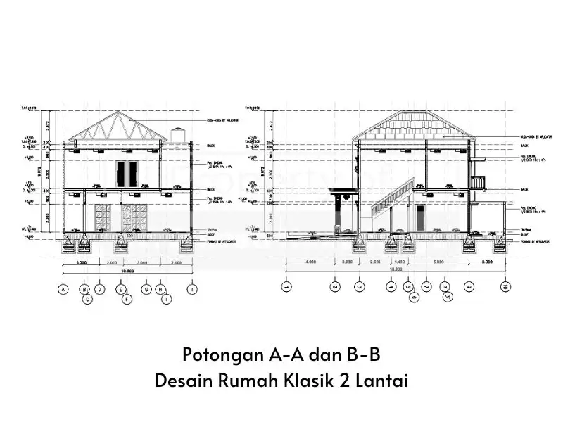Detail Potongan AA BB Gambar Kerja
